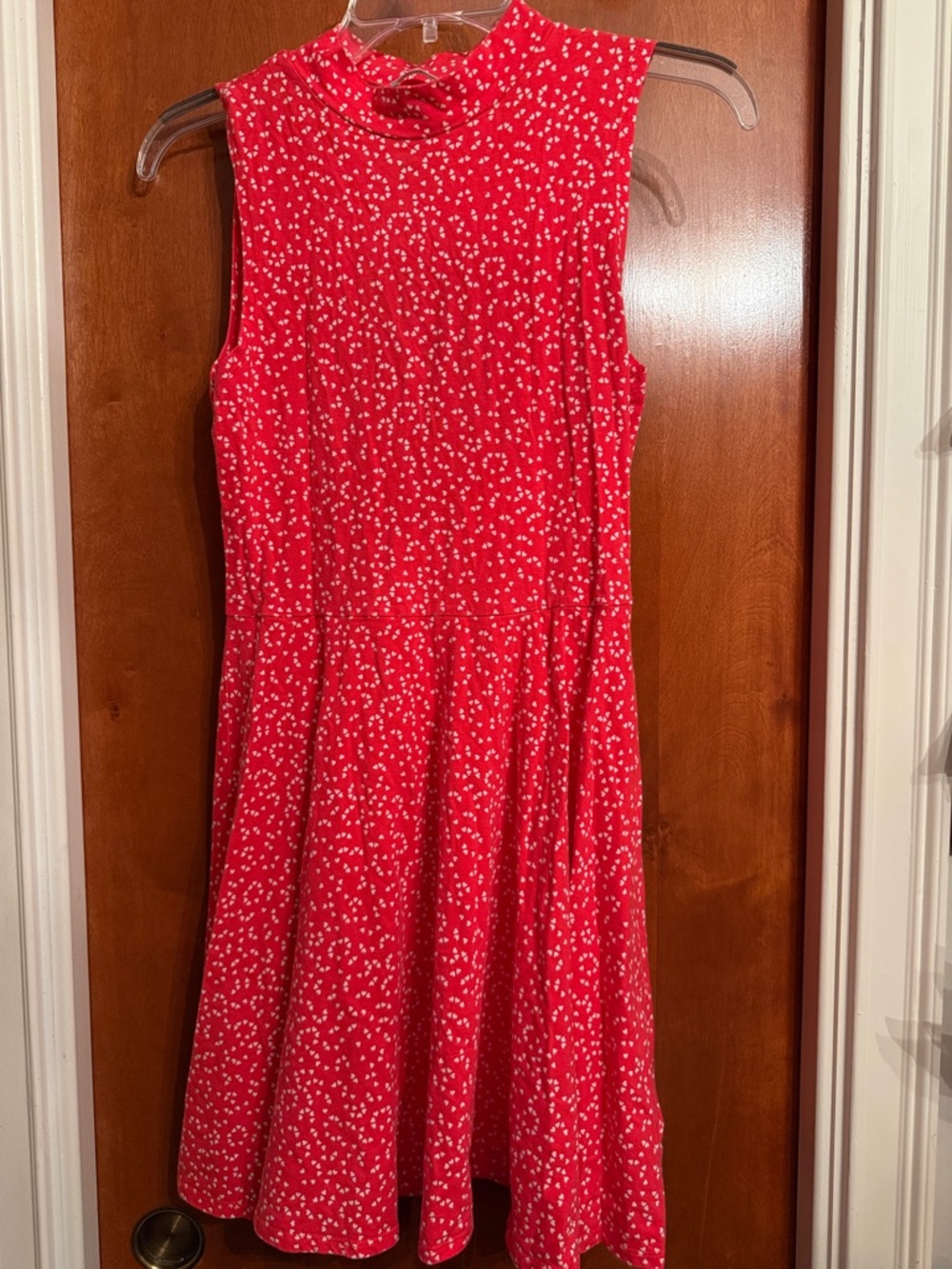 Kimchi Blue Red Mini Dress with White Micro Floral Print